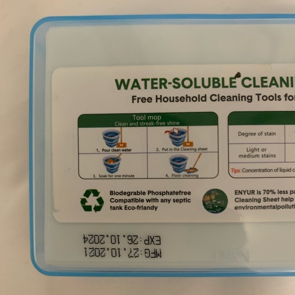 New - Biodegradable Concentrated Multi-Purpose Floor Cleaner Sheets 32 Loads - Picture 5 of 8